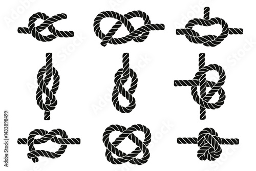 Guide to essential knot designs featuring various types of knots for practical applications and decorative purposes