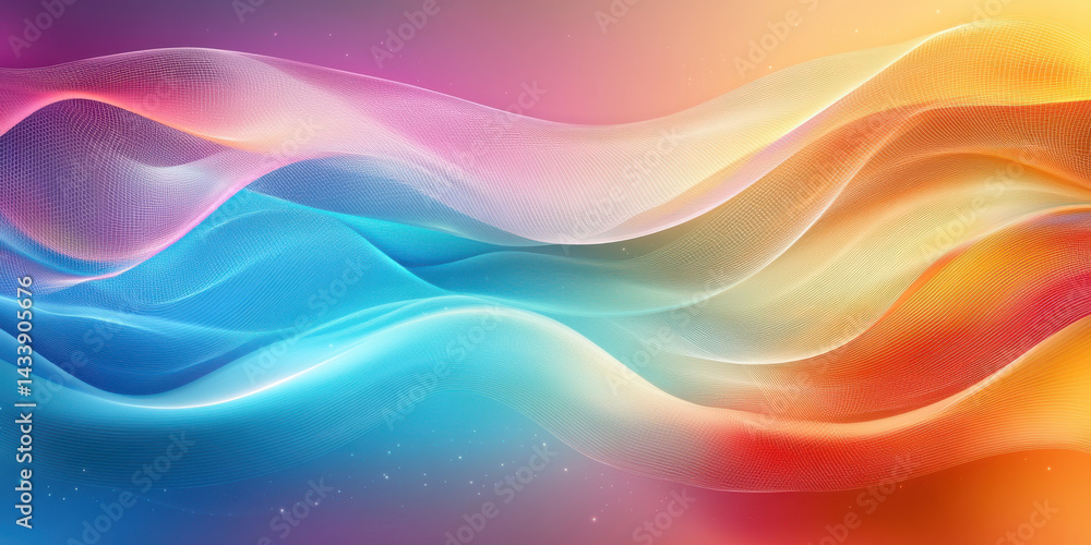 vibrant abstract background featuring flowing waves in shades of blue, pink, and orange, creating sense of movement and energy. design evokes feeling of tranquility and creativity vibrant abstract background featuring flowing waves in shades of blue, pink, and orange, creating sense of movement and energy. design evokes feeling of tranquility and creativity