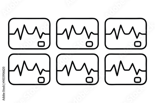 Cardiac Monitors Clinical Tech Line Art