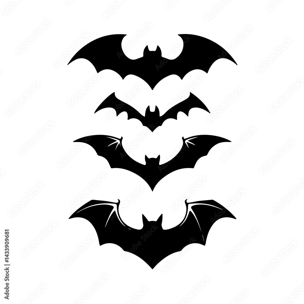Minimalist Bat Illustrations: Perfect for Gothic and Spooky Decor Minimalist Bat Illustrations: Perfect for Gothic and Spooky Decor