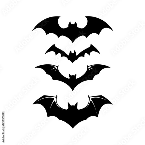 Minimalist Bat Illustrations: Perfect for Gothic and Spooky Decor