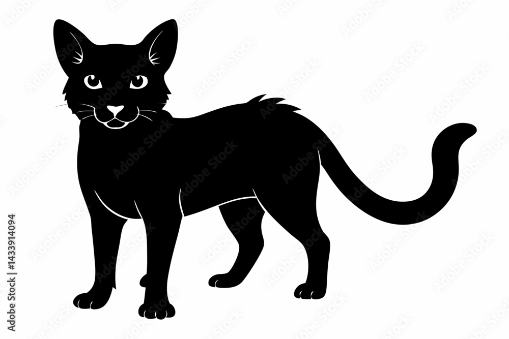 Obraz premium sand cat sihouette black vector