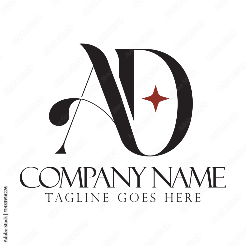 Creative letter AD or DA vector logo design for luxury, fashion, jewelry, boutique, and startup