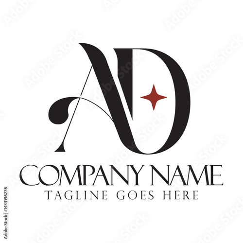 Creative letter AD or DA vector logo design for luxury, fashion, jewelry, boutique, and startup