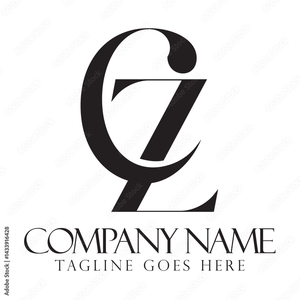 Creative letter CZ or ZC vector logo design for luxury, fashion, jewelry, boutique, and startup