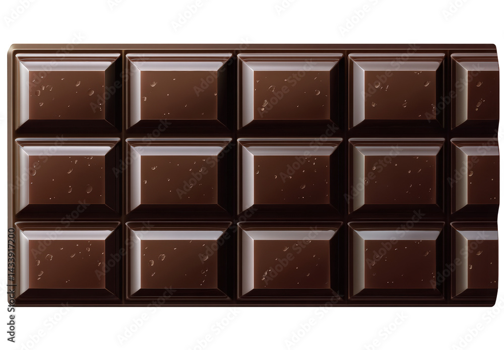 Obraz premium Delicious dark chocolate bar sweet treat indulgent dessert tasty brown on transparent background