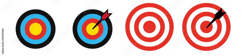 Archery target with arrow. Archery target with arrow.