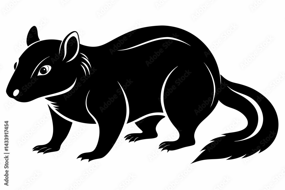 Obraz premium zorilla sihouette black vector