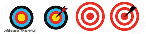 Archery target with arrow.