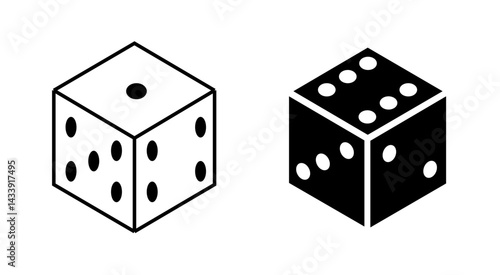 Game dice graphic icon