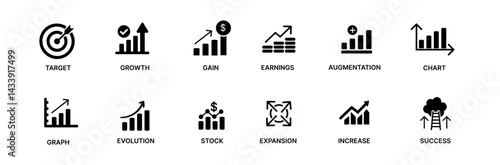 Growth icon set.