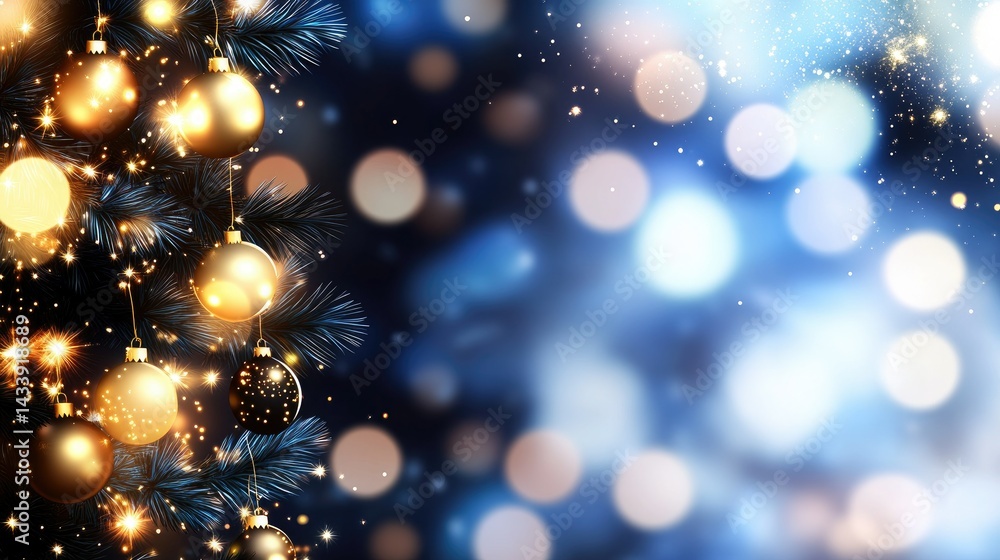 Elegant midnight blue background with shimmering golden rays and glitter creating a luxurious atmosphere suitable for festive designs or packaging Elegant midnight blue background with shimmering golden rays and glitter creating a luxurious atmosphere suitable for festive designs or packaging