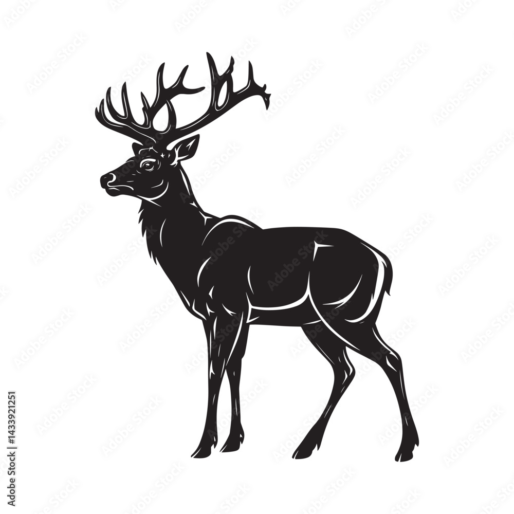 Obraz premium deer silhouette vector
