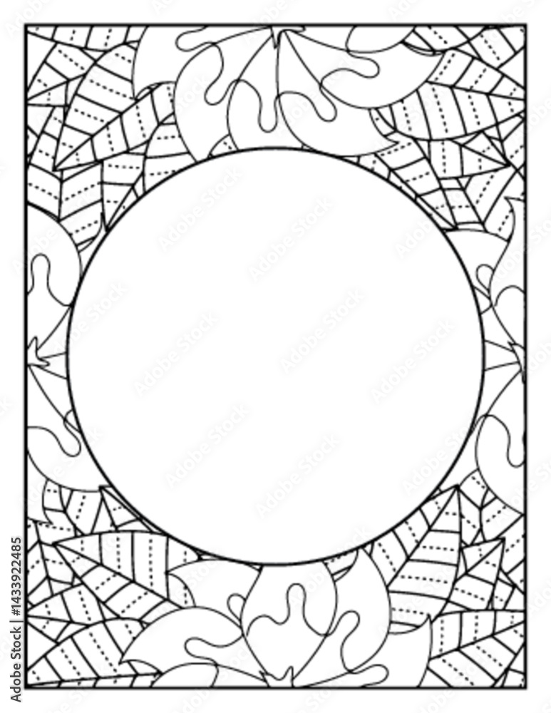 Obraz premium Flowers Circle Adult Coloring Pages