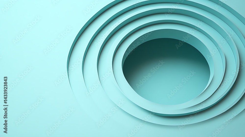 Obraz premium Abstract Teal Circular Design.