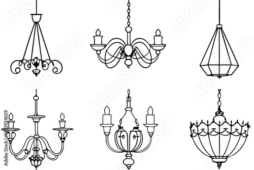 Chandeliers Beauty Sketch Line art