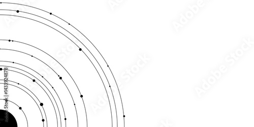 Expanding bright circles of lines and dots on a light background. Realistic wallpaper with luxurious flowing lines. Perfect background for posters, websites, brochures, banners, applications, etc. 