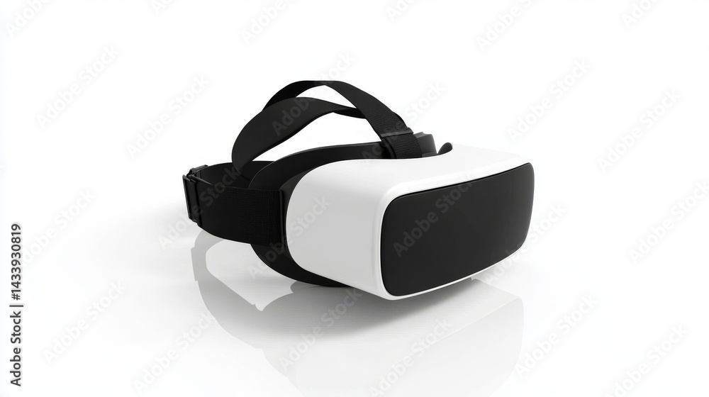 A transparent background showcases a headset for virtual reality A transparent background showcases a headset for virtual reality