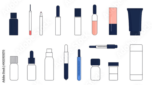 Cosmetics Collection Flatlay, Stylish arrangement of beauty products.