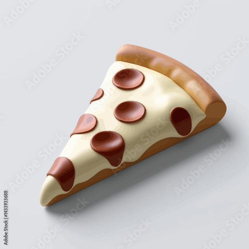 Slice of Pepperoni Pizza with Cheese and Crust