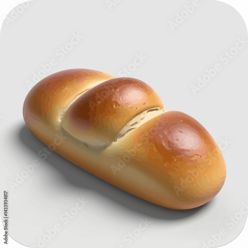 Freshly Baked Artisan Loaf of Bread on White Background