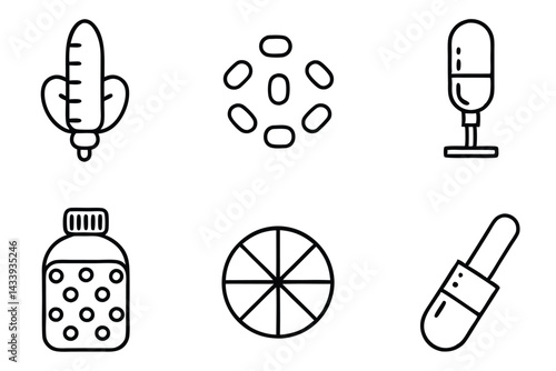 Chemotherapy drugs healing journey Line art