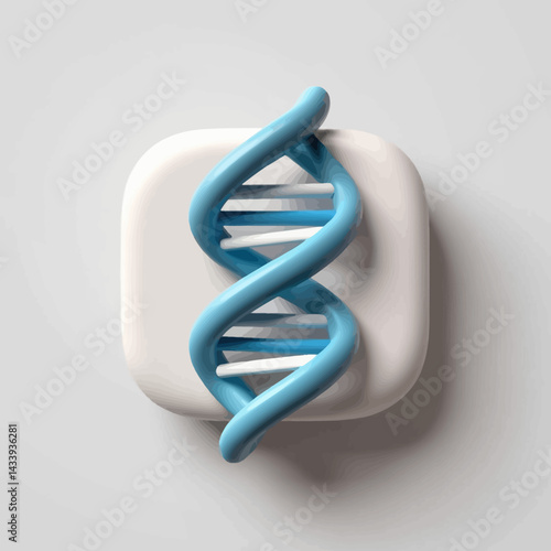 Modern DNA Molecule Illustration for Genetics and Biotechnology Research.