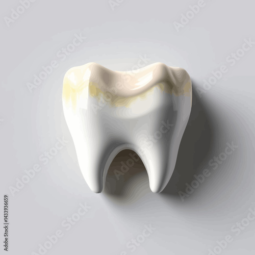 Tooth with Plaque and Tartar Buildup Close-up