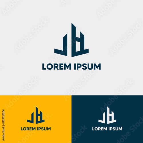 Modern and professional logo design for real estate agency, featuring sleek architecture elements, strong typography, and a clean, trustworthy image, perfect for property and development branding