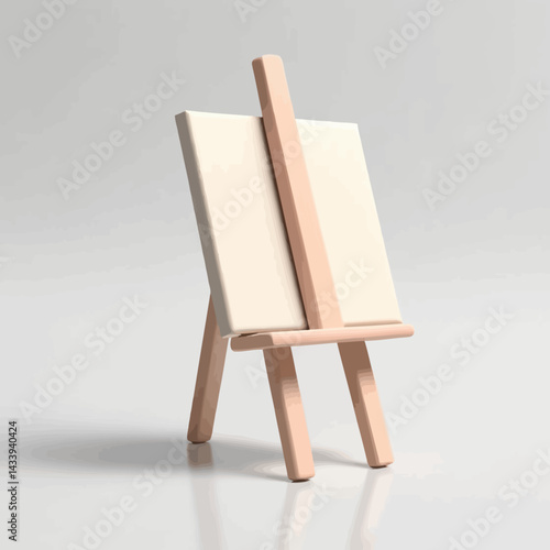 Miniature Wooden Easel with Blank Canvas