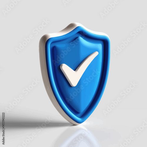 3D Shield Icon Representing Security and Protection