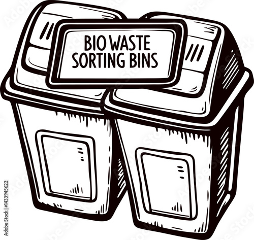 Biodegradable waste sorting bins for environmental management and recycling initiatives