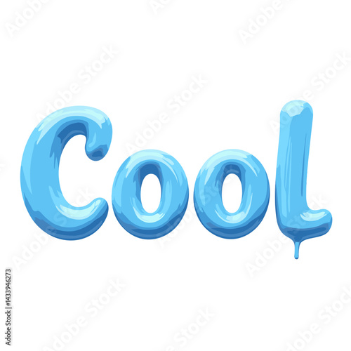 Cool Blue Glossy Text Design Against White Background  