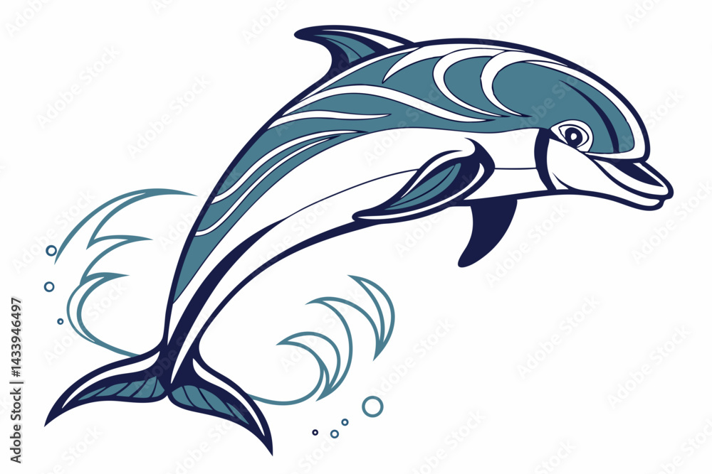 Fototapeta premium dolphin isolated on white background