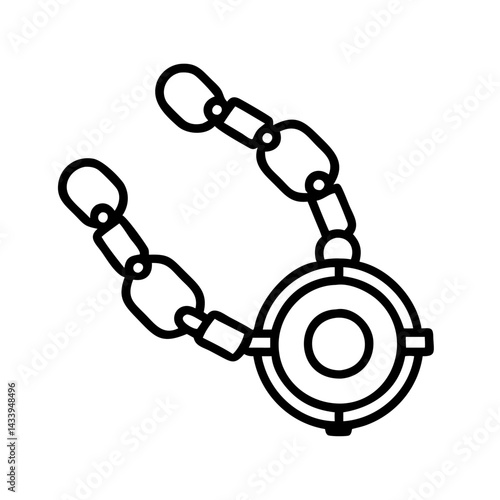 watch chains line drawn beauty fashion industry. vector art - outline icon watch chains, isolated white background