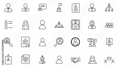 headhunting set of web icons in line style  recrui (1).eps