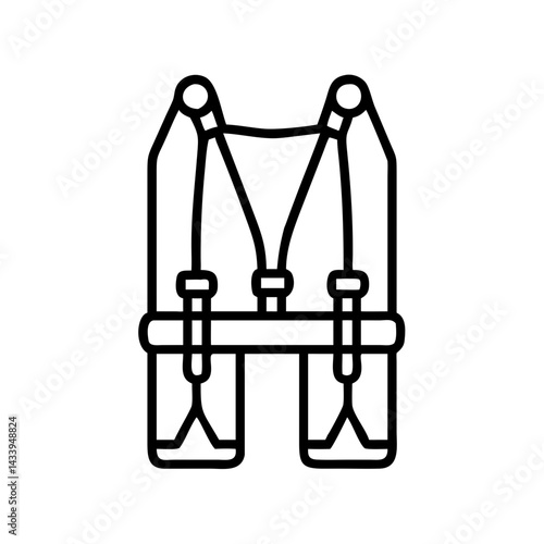 bandoliers line drawn beauty fashion industry. vector art - outline icon bandoliers, isolated white background