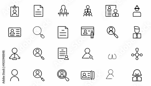 headhunting set of web icons in line style  recrui.eps