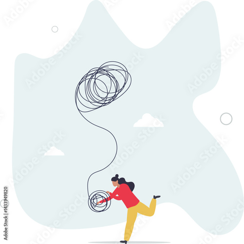 Leadership to deal and handle business problem, skill and decision to overcome difficulty or uncertainty, crisis management concept. character life .