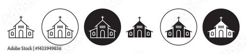 Church icon solid illustration, pictogram isolated on white design element.