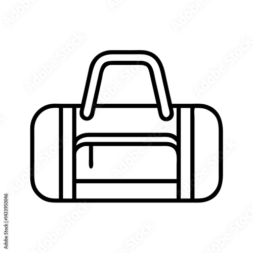 duffel bags line drawn beauty fashion industry. vector art - outline icon duffel bags, isolated white background