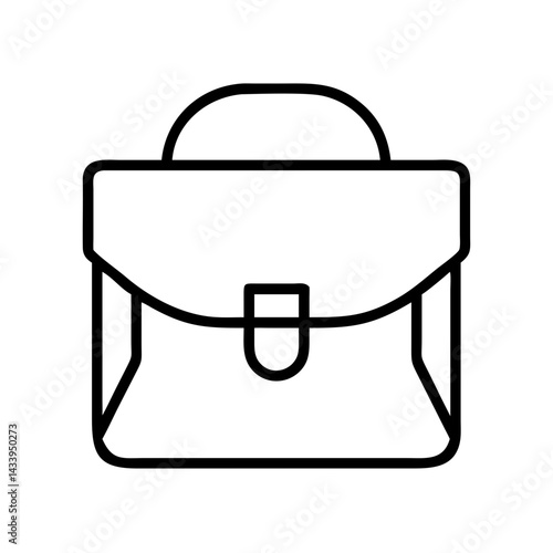 satchel bags line drawn beauty fashion industry. vector art - outline icon satchel bags, isolated white background