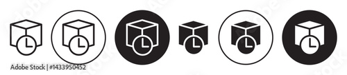 Delivery delay icon solid illustration, pictogram isolated on white design element.