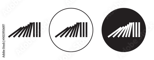 Domino effect icon solid illustration, pictogram isolated on white design element.