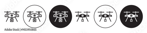 Drone icon solid illustration, pictogram isolated on white design element.