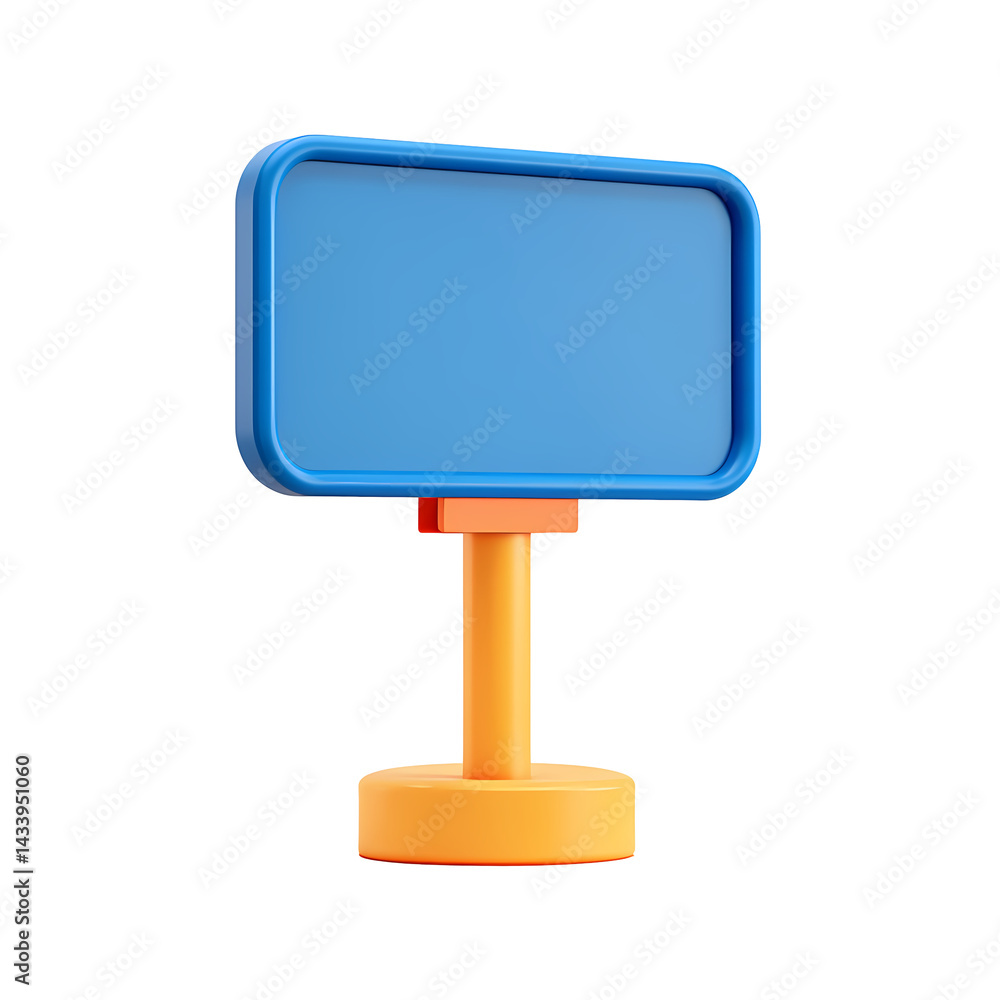 Blank Blue and Orange 3D Rendered Signpost Mockup for Advertisement Blank Blue and Orange 3D Rendered Signpost Mockup for Advertisement