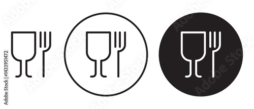 Food safe mark icon solid illustration, pictogram isolated on white design element.