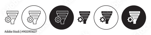 Funnel icon solid illustration, pictogram isolated on white design element.
