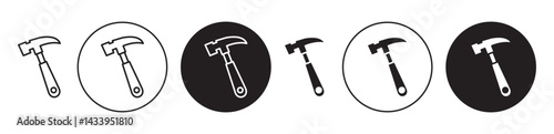 Hammer icon solid illustration, pictogram isolated on white design element.