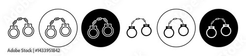 Handcuffs icon solid illustration, pictogram isolated on white design element.